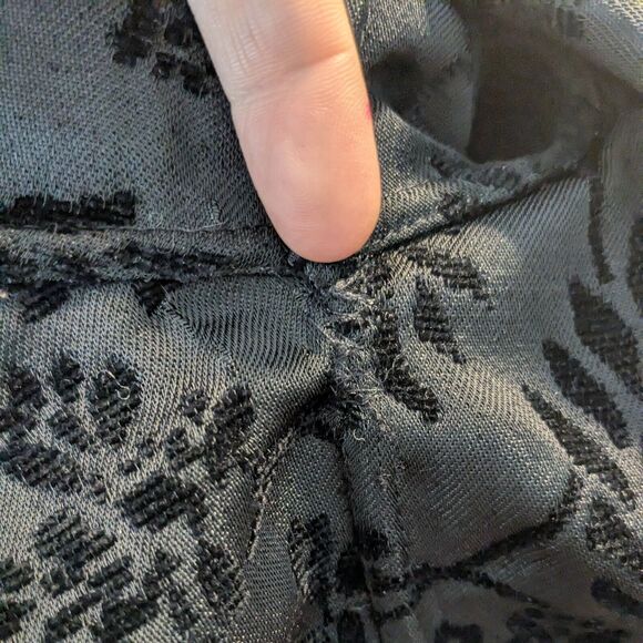 Vintage Tapestry Jacket Blazer XL Reversible Boho Whimsigoth Patchwork Black 90s - Picture 7 of 9